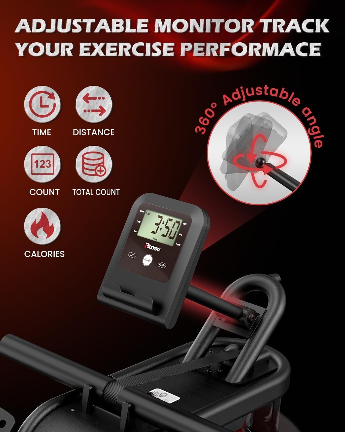 Foldable Water Rowing Machine 6 - Level Resistance Bluetooth LCD Home Rower 350LB - Kwikley