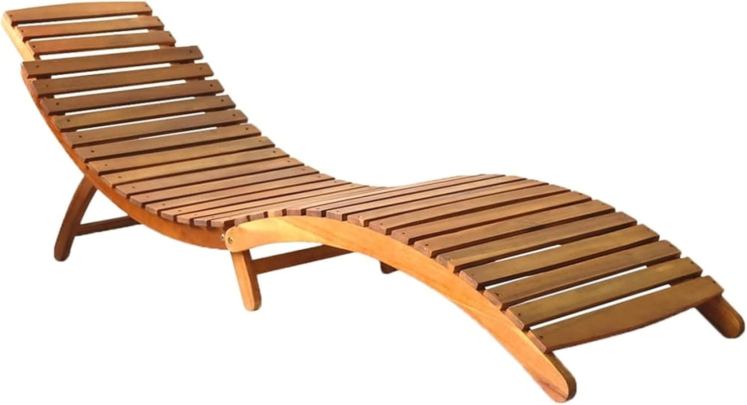 Foldable Wooden Sun Loungers Set – Waterproof Acacia Patio Daybeds 2pcs - Kwikley