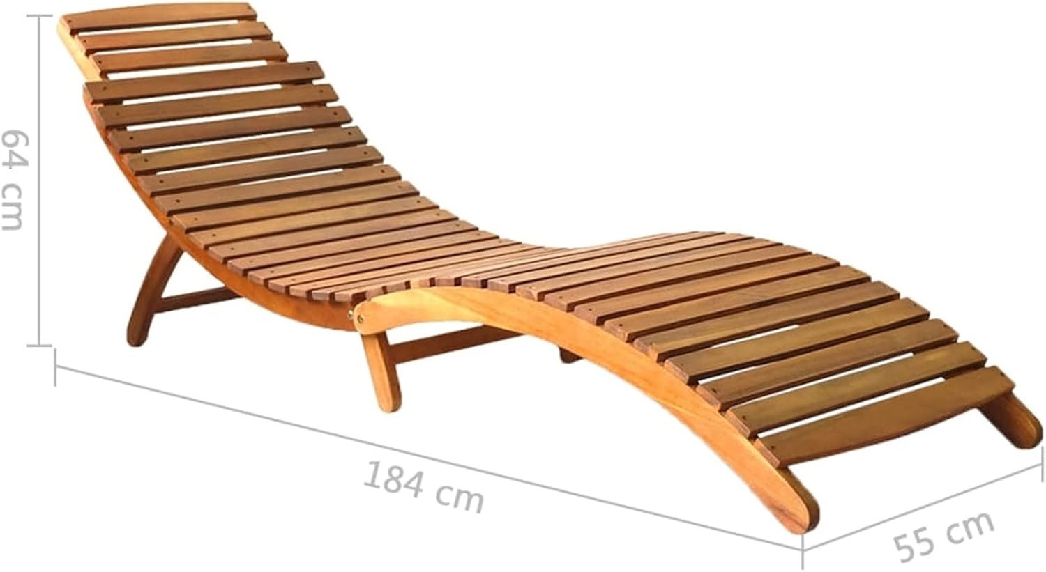 Foldable Wooden Sun Loungers Set – Waterproof Acacia Patio Daybeds 2pcs - Kwikley