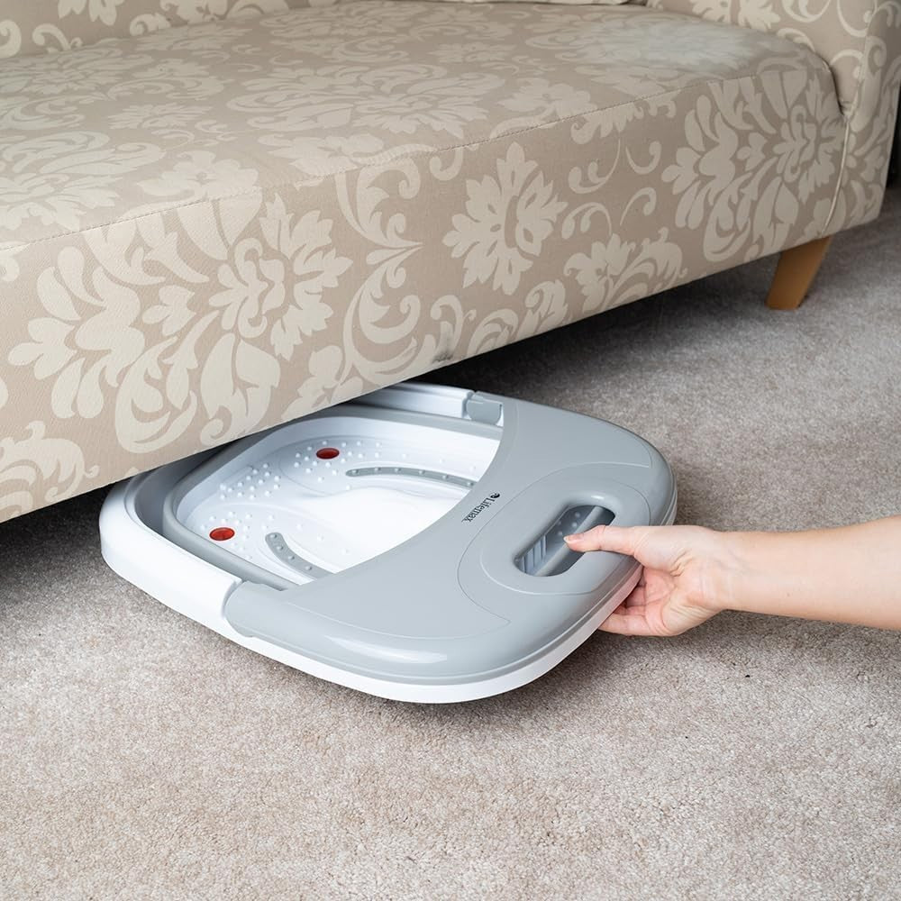 Foldaway Heated Foot Spa Massager w/ Bubbles Vibration Portable - Kwikley