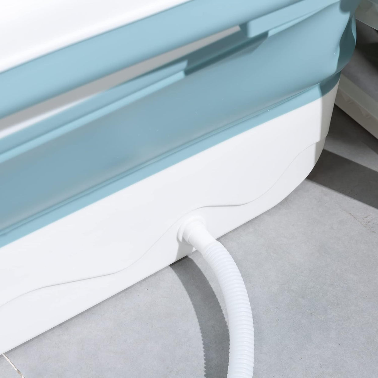 Folding Adult Bathtub 117x61x53cm Blue Portable Ice & Hot Bath Freestanding - Kwikley