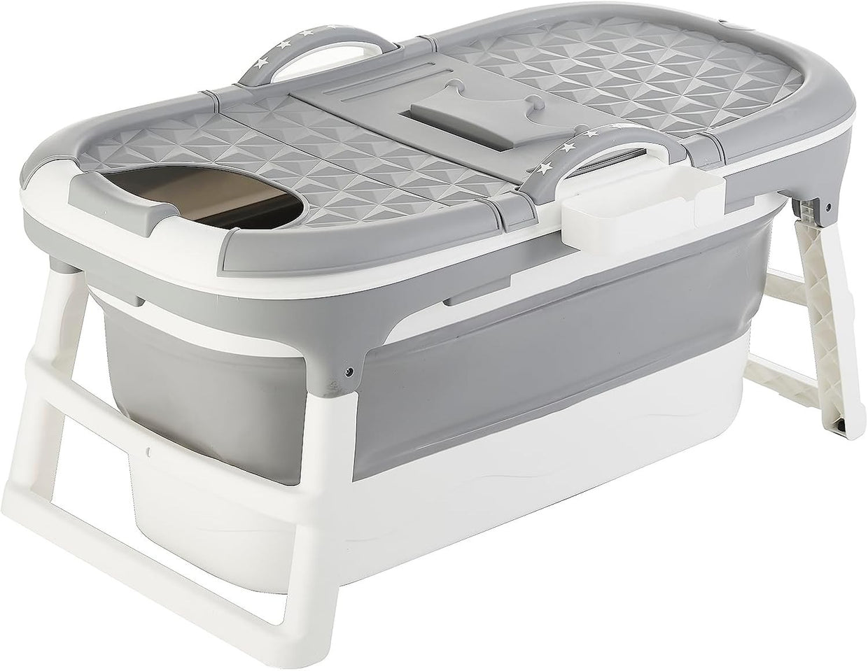 Folding Adult Bathtub 118x62x55cm Grey Portable Ice & Soaking Bath - Kwikley