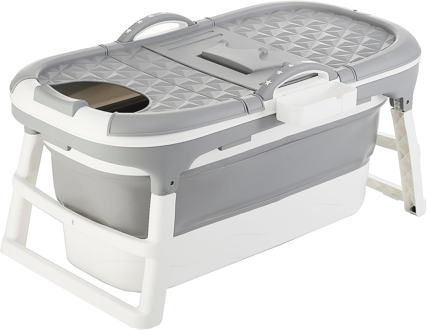 Folding Adult Bathtub 118x62x55cm Grey Portable Ice & Soaking Bath - Kwikley