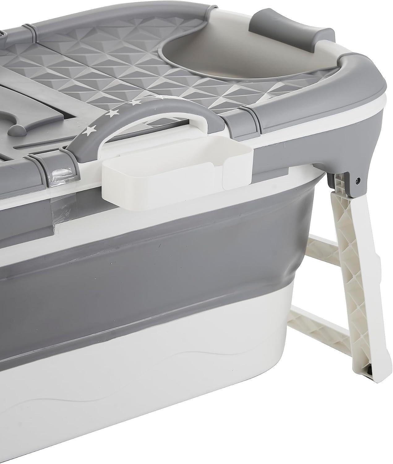 Folding Adult Bathtub 118x62x55cm Grey Portable Ice & Soaking Bath - Kwikley