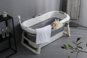 Folding Adult Bathtub 118x62x55cm Grey Portable Ice & Soaking Bath - Kwikley