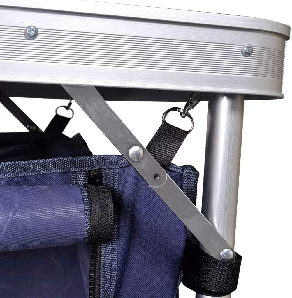 Folding Aluminium Camping Cupboard Table Storage Unit Outdoor Kitchen - Kwikley
