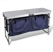 Folding Aluminium Camping Cupboard Table Storage Unit Outdoor Kitchen - Kwikley