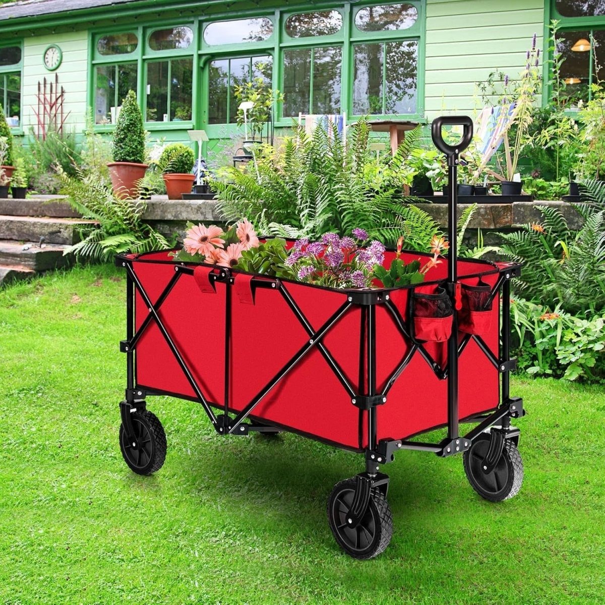 Folding Beach Garden Wagon Utility Cart for Camping & Shopping - Kwikley