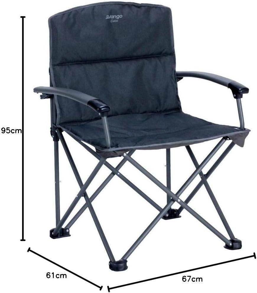 Folding Camping Chair Portable Outdoor Seat with Armrest & Durable Steel Frame - Kwikley