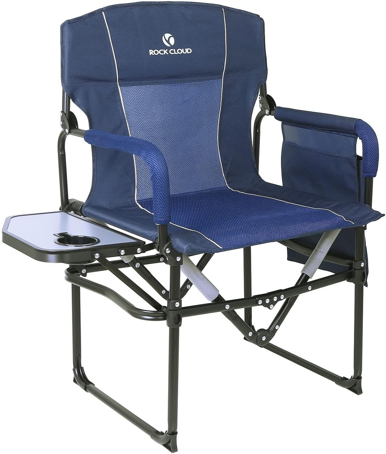 Folding Camping Chair with Side Table Portable Outdoor Hiking Fishing Seat - Kwikley