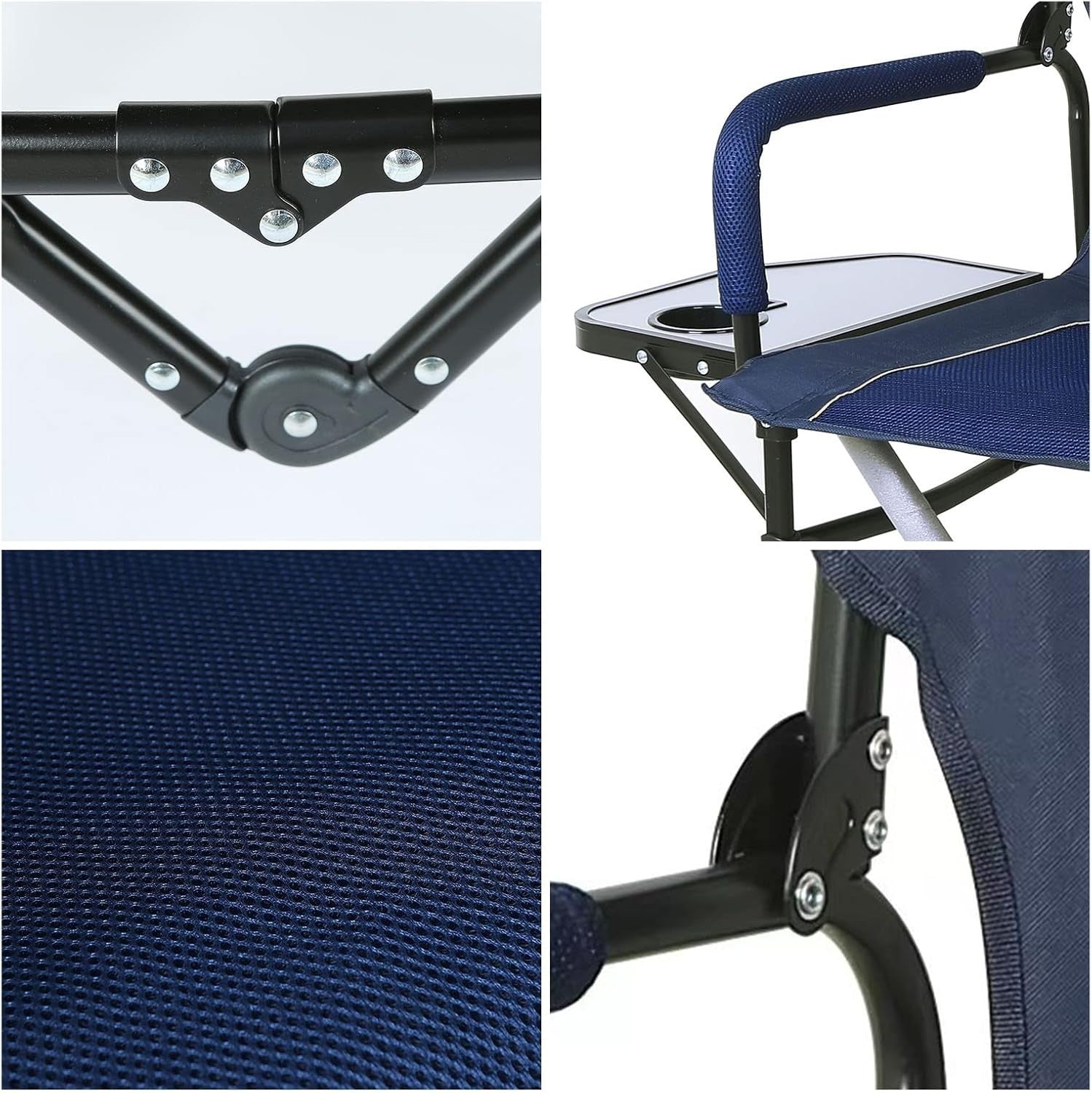 Folding Camping Chair with Side Table Portable Outdoor Hiking Fishing Seat - Kwikley