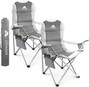 Folding Camping Chairs 2x Set w/ Cooler Bag Padded Seat Portable Outdoor - Kwikley