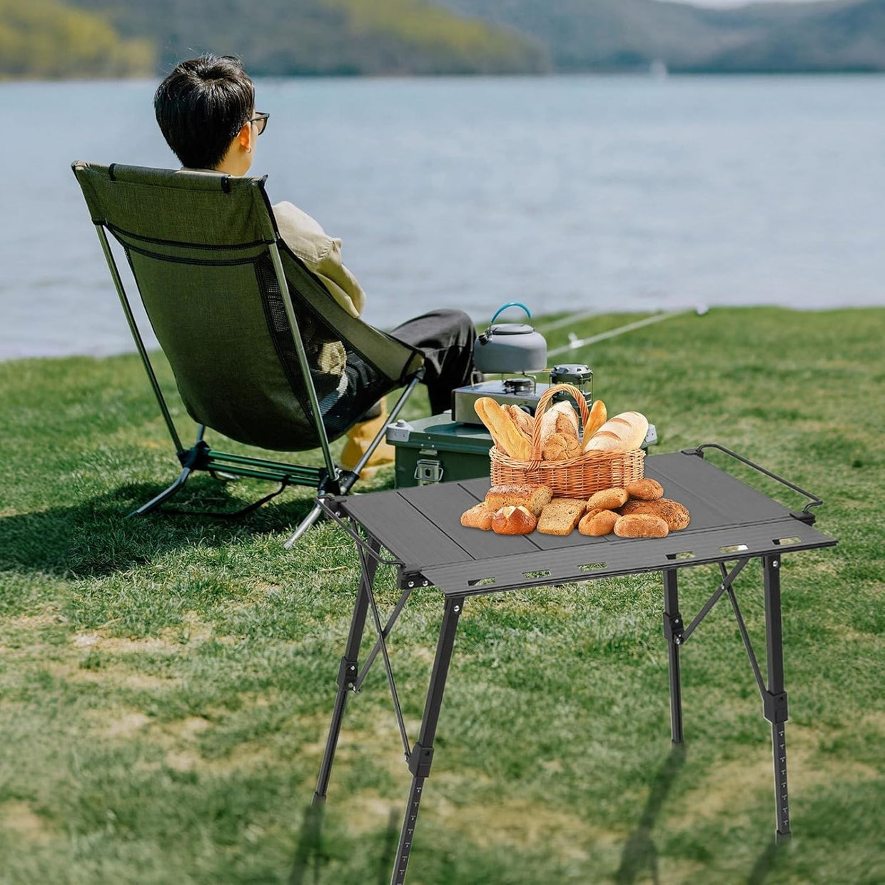 Folding Camping Table BBQ Outdoor Cook Station Lightweight Waterproof - Kwikley