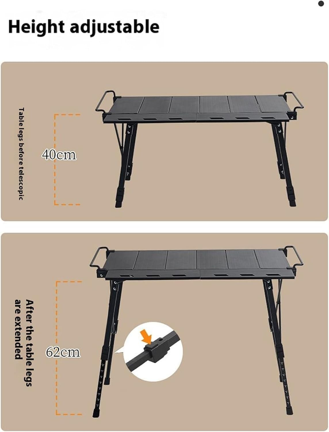 Folding Camping Table Lightweight Picnic BBQ Table Outdoor Stable Setup - Kwikley