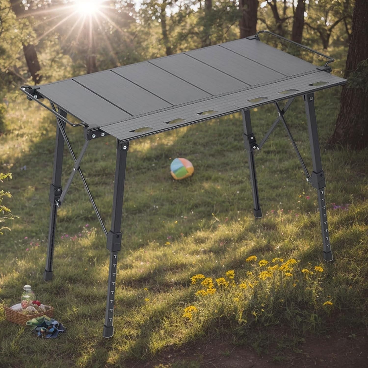 Folding Camping Table Lightweight Picnic BBQ Table Outdoor Stable Setup - Kwikley