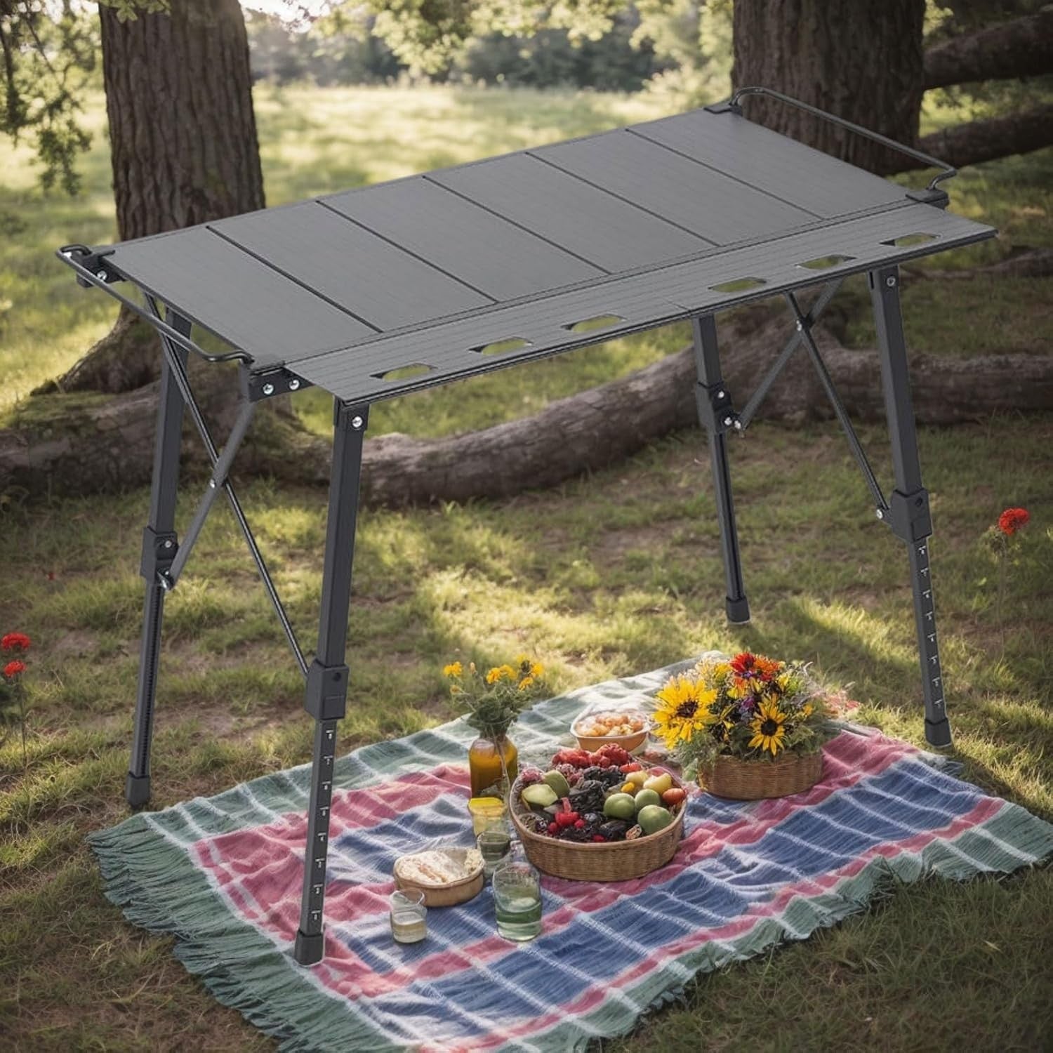 Folding Camping Table Lightweight Picnic BBQ Table Outdoor Stable Setup - Kwikley