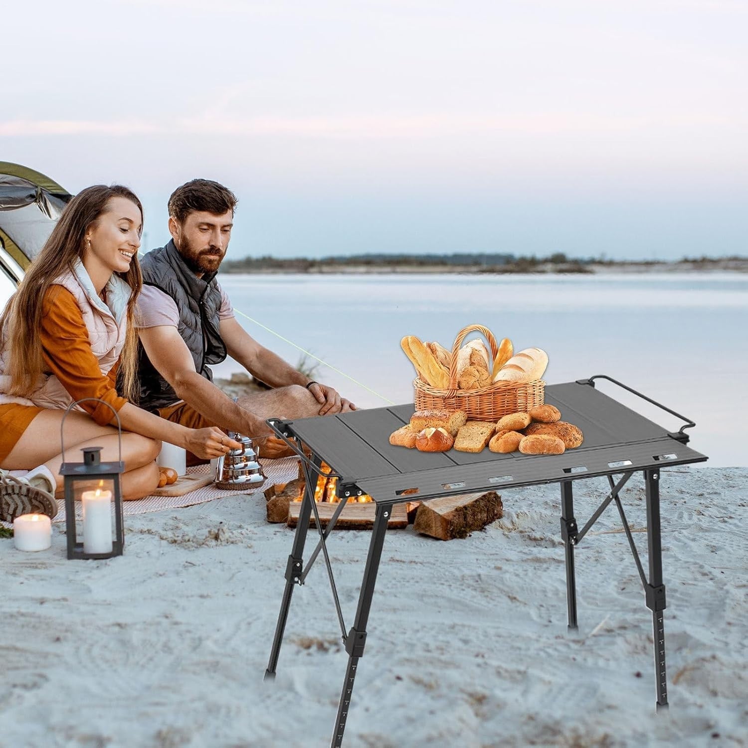 Folding Camping Table Lightweight Picnic BBQ Table Outdoor Stable Setup - Kwikley