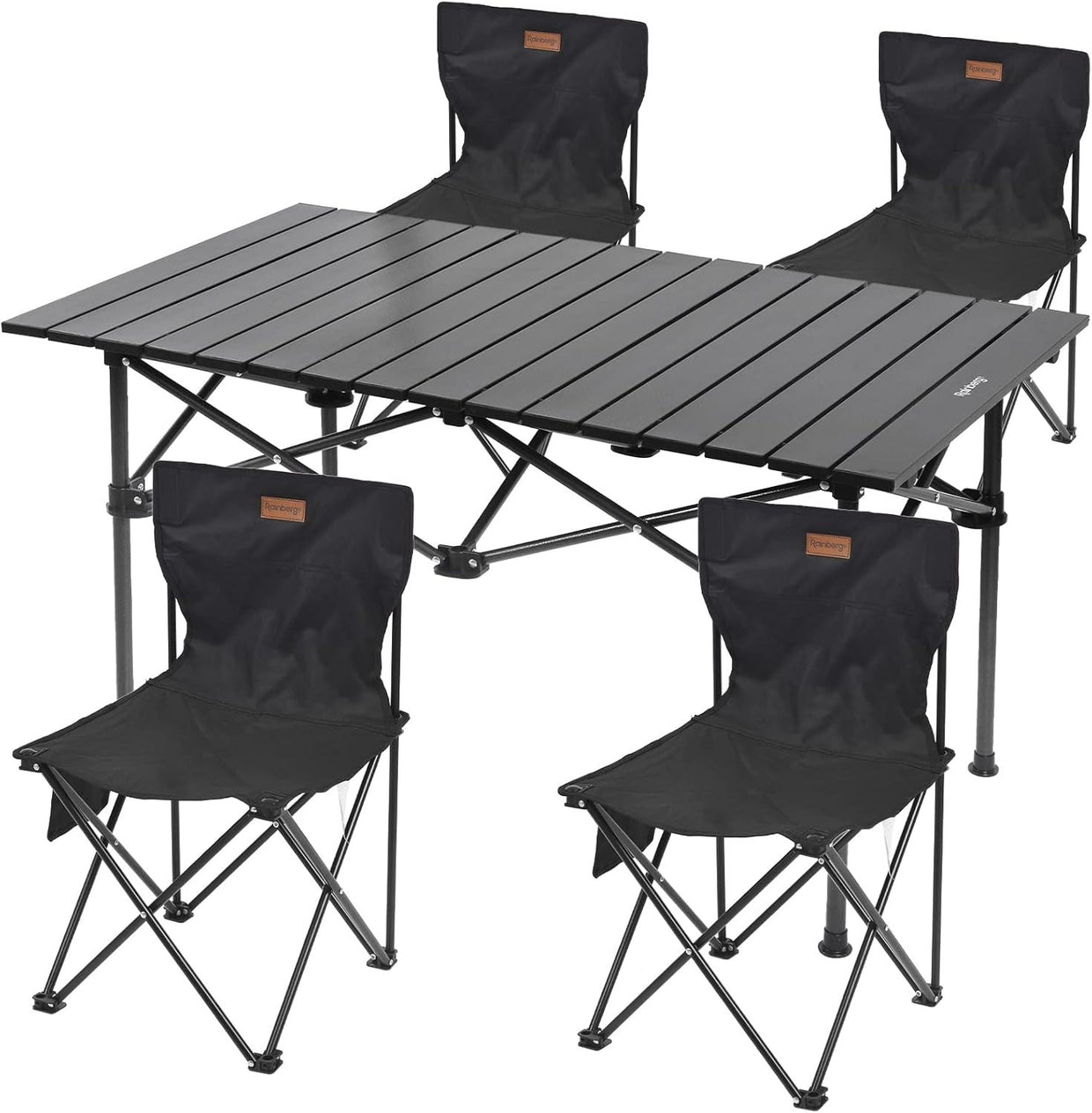 Folding Camping Table Set with 4 Chairs | Portable BBQ Picnic Garden - Kwikley