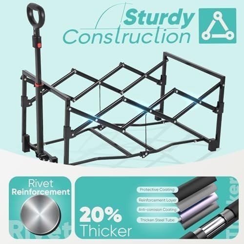 Folding Camping Trolley 120L Heavy Duty Garden Wagon 220lbs Blue - Kwikley