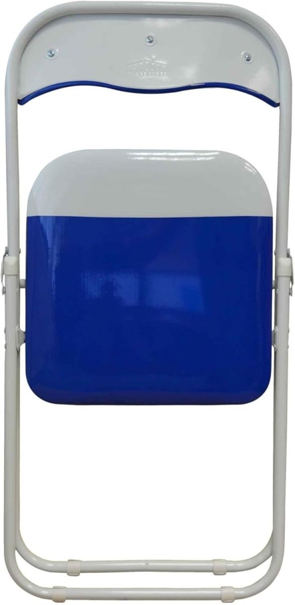 Folding Chairs Set of 2 Padded Metal Frame Blue Space Saving - Kwikley