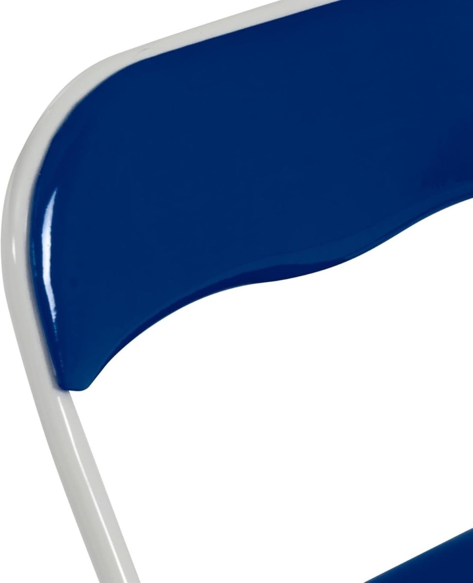 Folding Chairs Set of 2 Padded Metal Frame Blue Space Saving - Kwikley