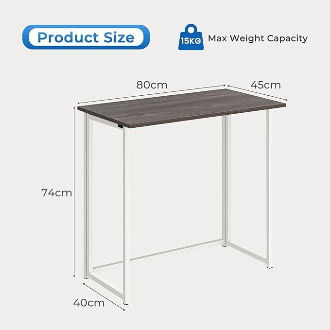 Folding Computer Desk Dark Oak Laptop Table No Assembly Small Home Office - Kwikley