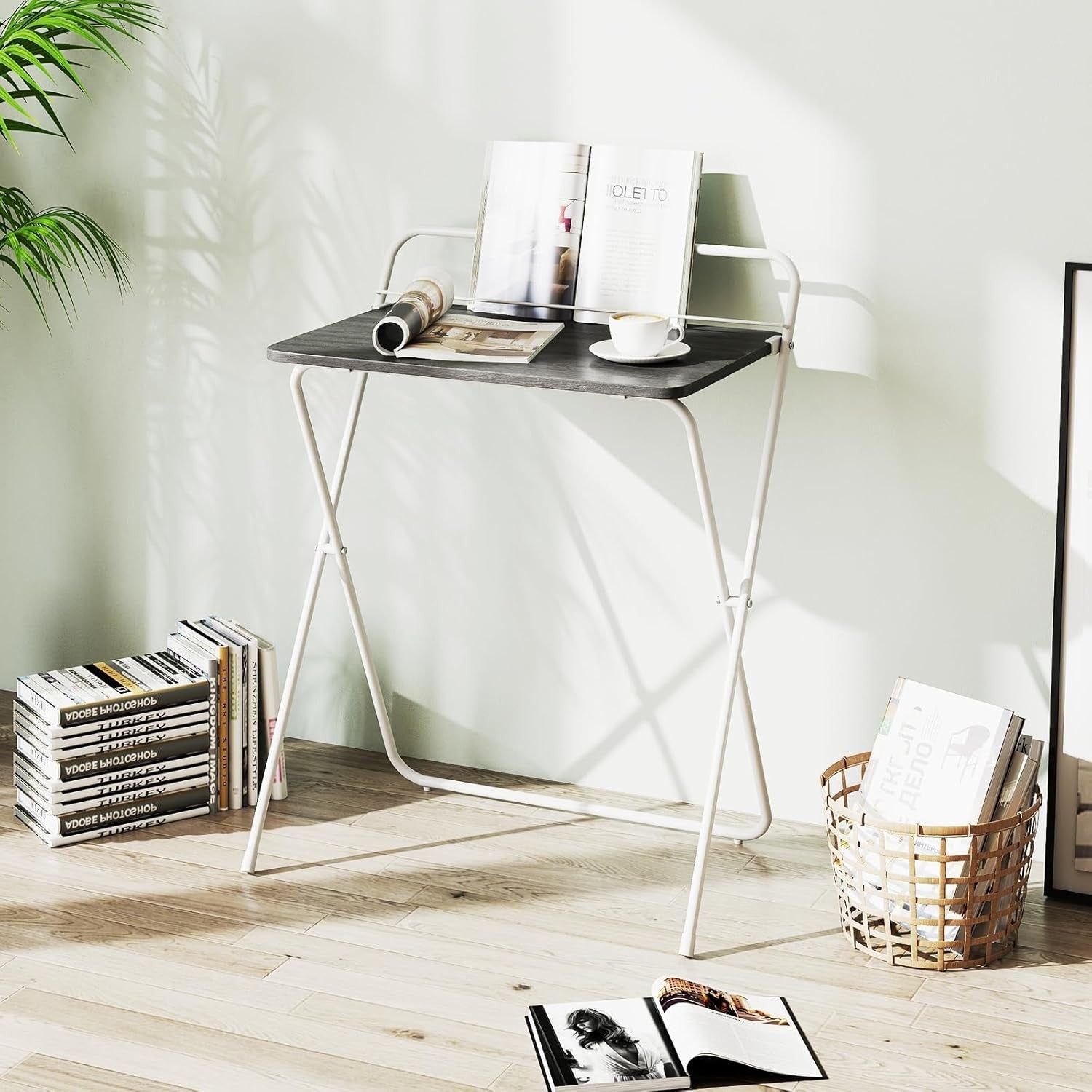 Folding Computer Desk Space Saving Laptop Table No Assembly Home - Kwikley