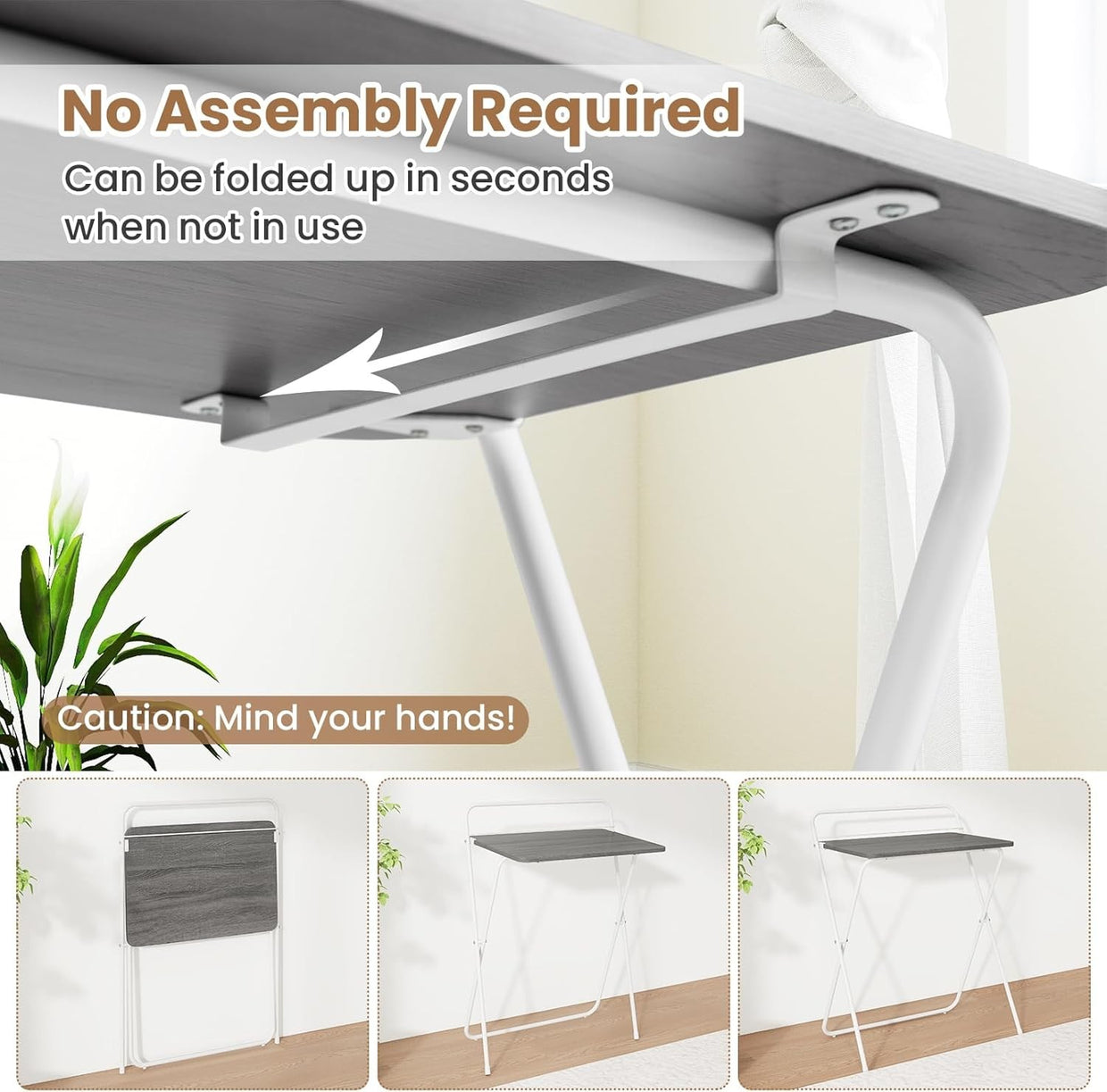 Folding Computer Desk Space Saving Laptop Table No Assembly Home - Kwikley