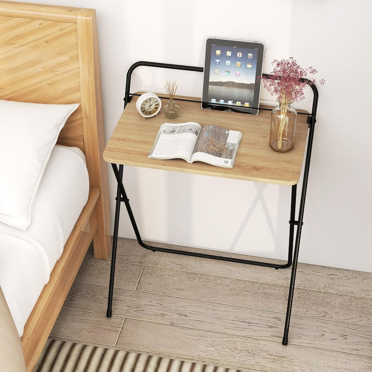 Folding Computer Desk Space Saving Laptop Table No Assembly Home Office - Kwikley