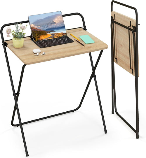 Folding Computer Desk Space Saving Laptop Table No Assembly Home Office - Kwikley