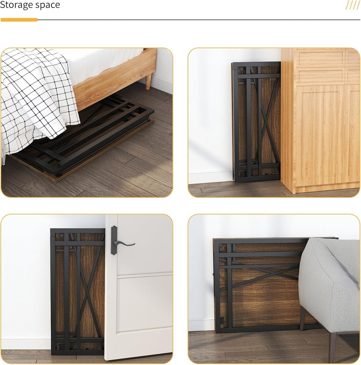 Folding Desk 103cm Espresso No Assembly Compact Home Office Table - Kwikley