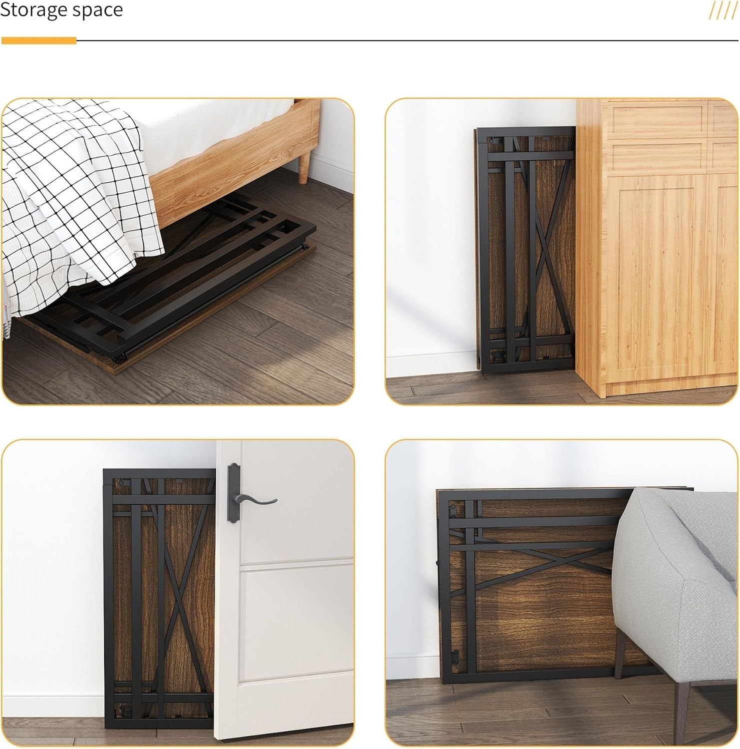 Folding Desk 103cm Espresso No Assembly Compact Home Office Table - Kwikley