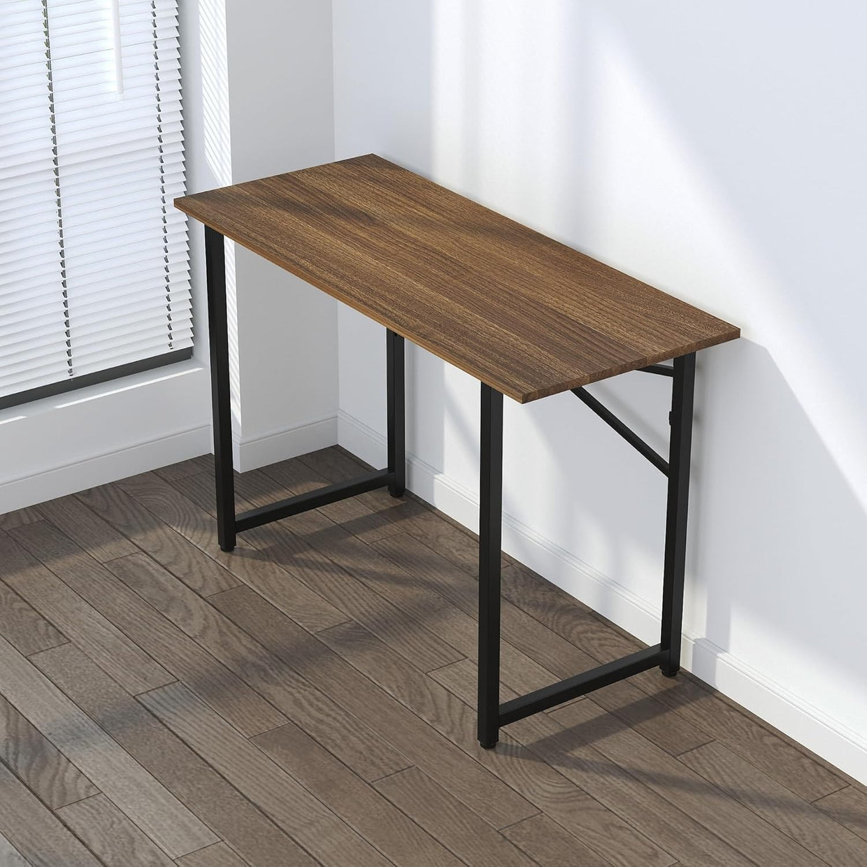 Folding Desk 120cm Espresso No Assembly Home Office Computer Table - Kwikley