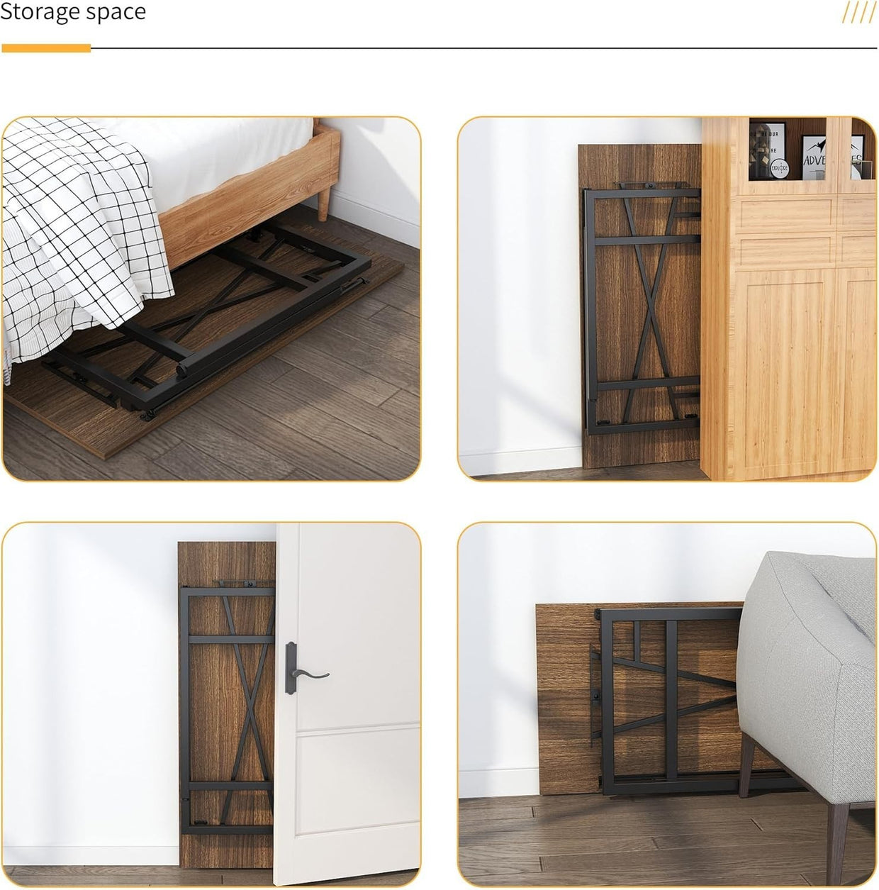 Folding Desk 120cm Espresso No Assembly Home Office Computer Table - Kwikley