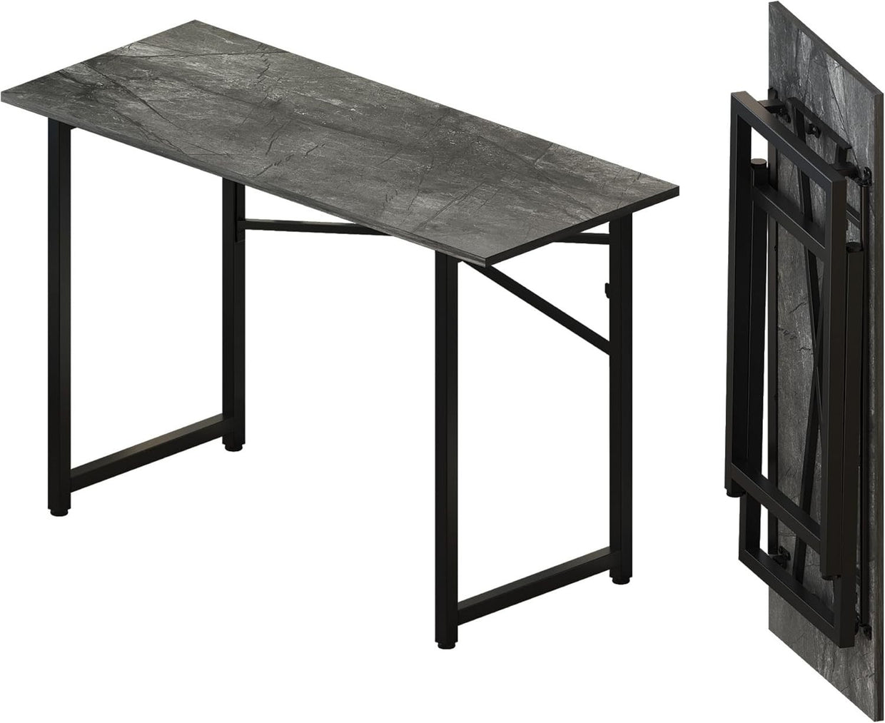 Folding Desk 120cm Grey No Assembly Home Office Computer Table - Kwikley