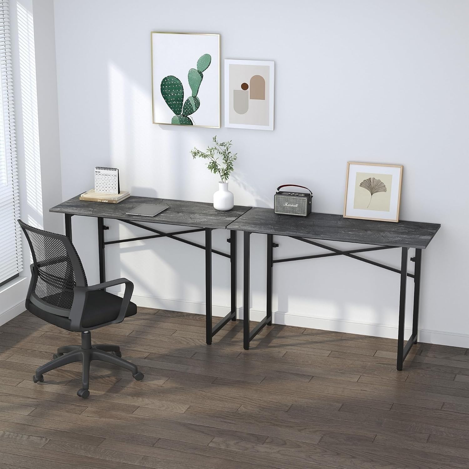 Folding Desk 120cm Grey No Assembly Home Office Computer Table - Kwikley