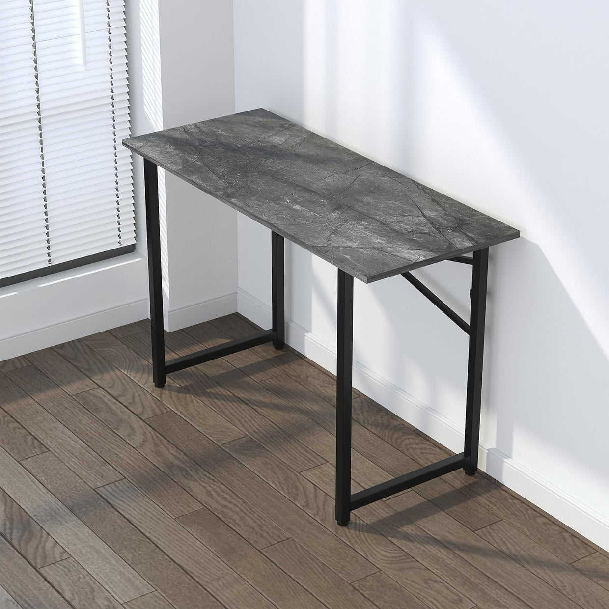 Folding Desk 120cm Grey No Assembly Home Office Computer Table - Kwikley