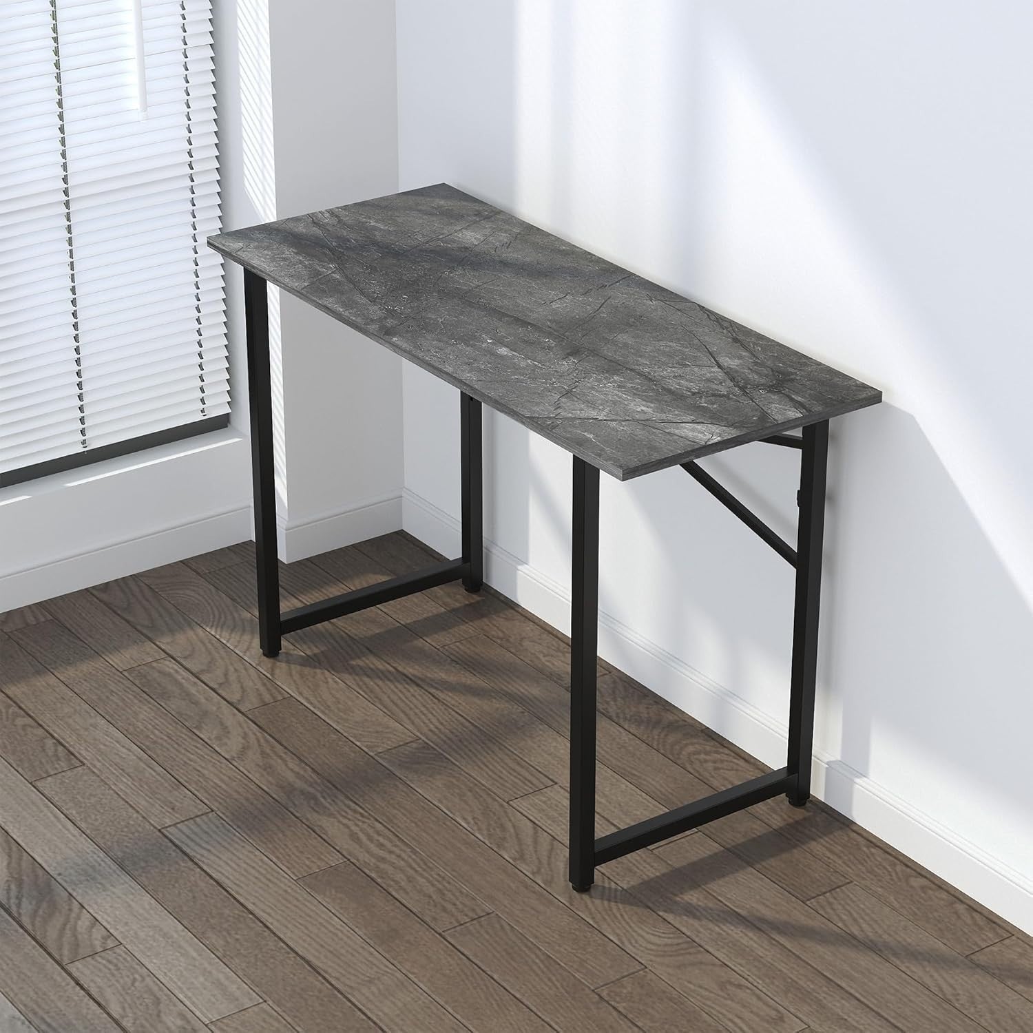 Folding Desk 120cm Grey No Assembly Home Office Computer Table - Kwikley