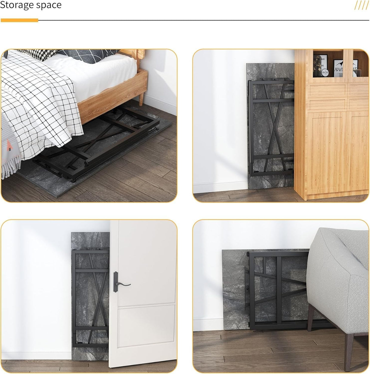 Folding Desk 120cm Grey No Assembly Home Office Computer Table - Kwikley