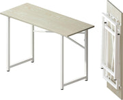 Folding Desk 120cm Natural & White No Assembly Home Office Computer Table - Kwikley