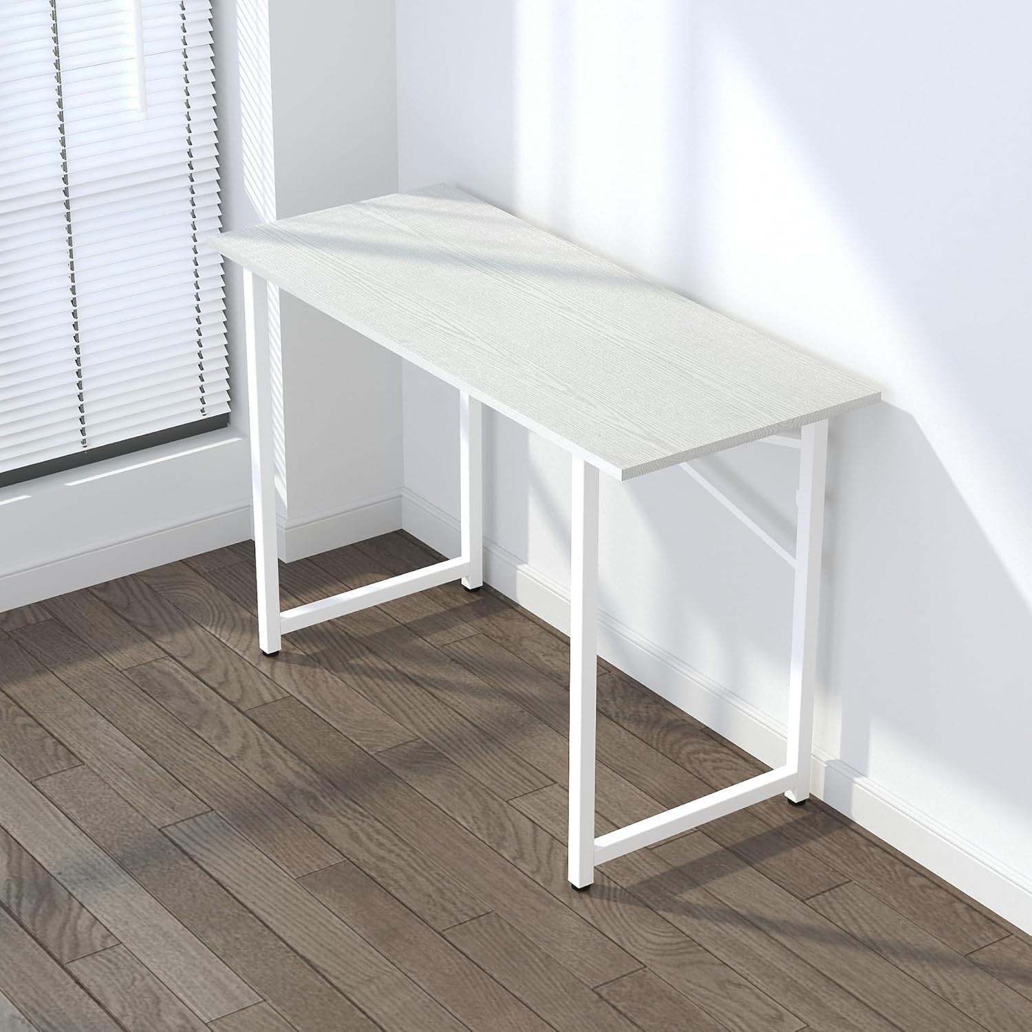 Folding Desk 120cm White No Assembly Home Office Computer Table Portable - Kwikley