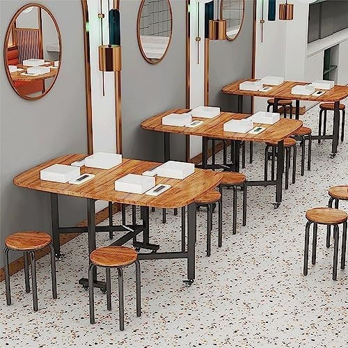 Folding Dining Table 120×70 Drop Leaf Extendable Table with Wheels Small Spaces - Kwikley