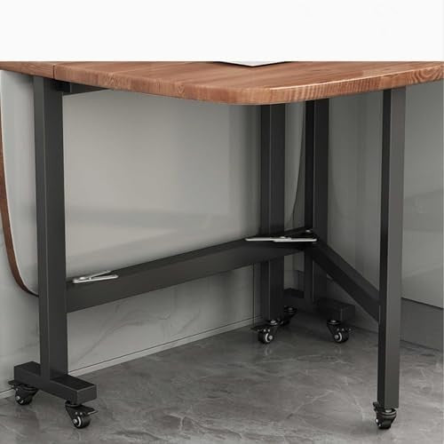 Folding Dining Table 120×70 Drop Leaf Extendable Table with Wheels Small Spaces - Kwikley