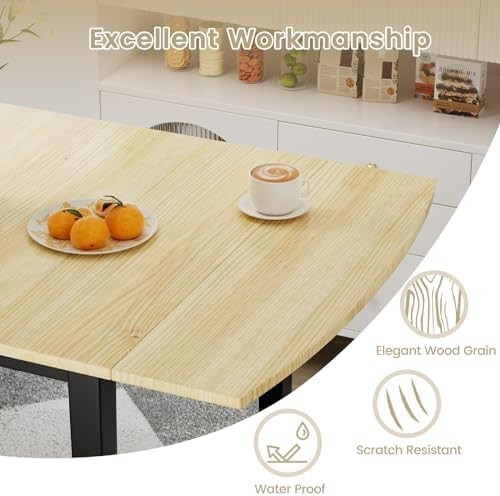 Folding Drop Leaf Dining Table Space Saving Wooden Desk Workstation - Kwikley