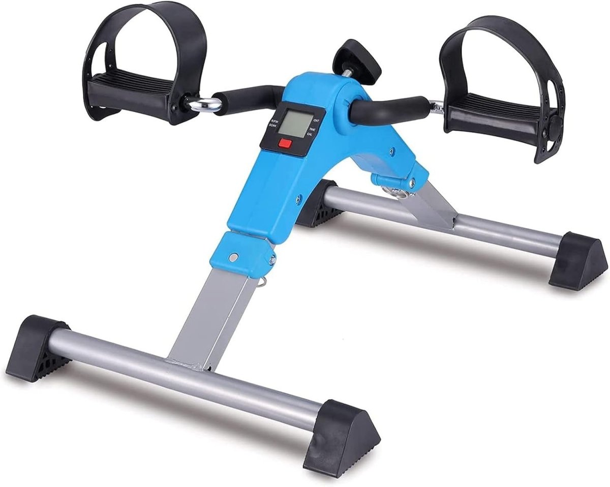 Folding Electric Pedal Exerciser LCD Seated Rehab Arm Leg - Kwikley