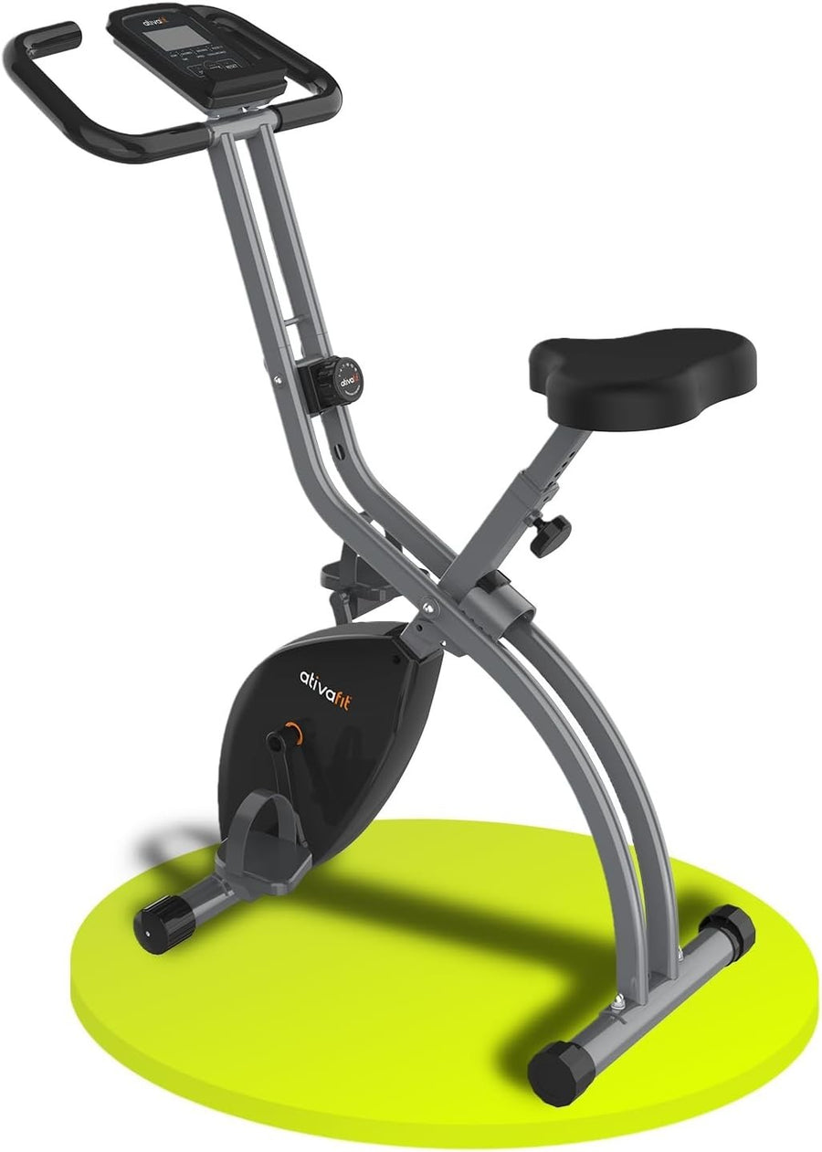 Folding Exercise Bike 8 - Level Magnetic Resistance X - Bike with Heart Monitor - Kwikley