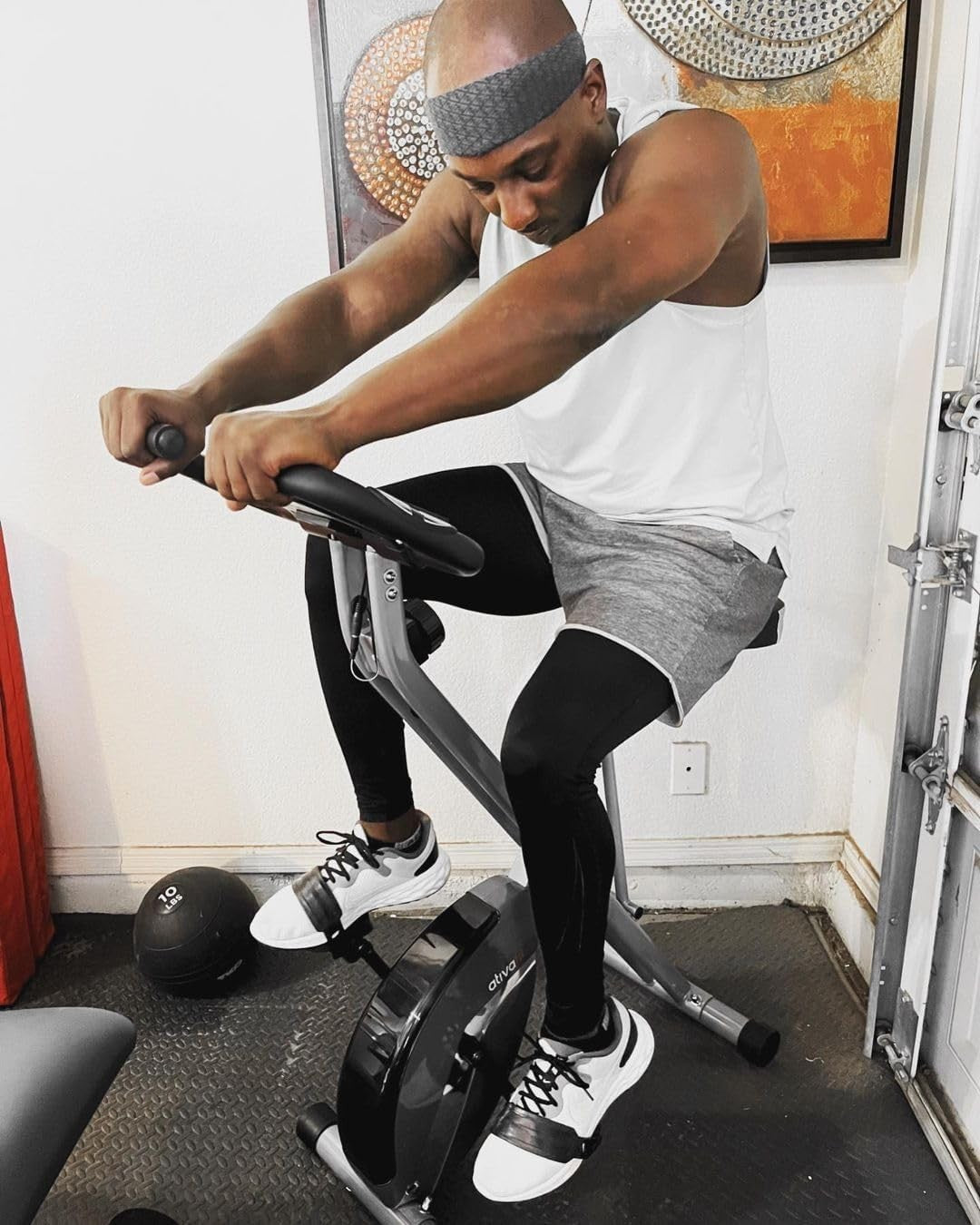 Folding Exercise Bike 8 - Level Magnetic Resistance X - Bike with Heart Monitor - Kwikley