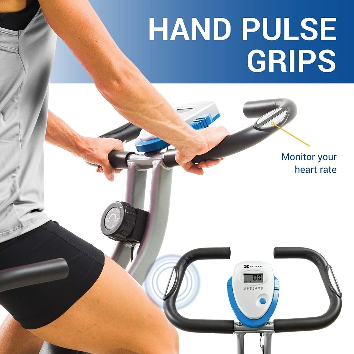 Folding Exercise Bike X - Frame 8 - Level Magnetic Resistance LCD Pulse Sensor - Kwikley