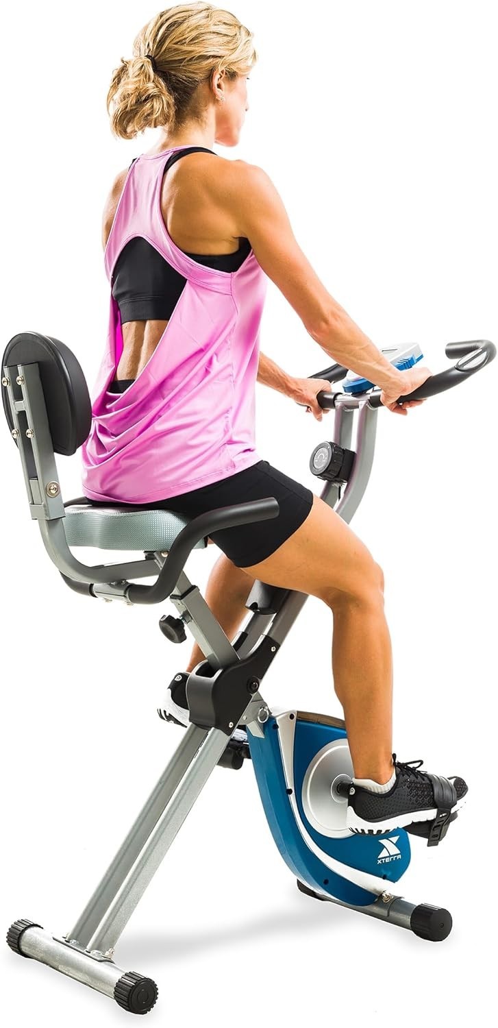 Folding Exercise Bike X - Frame 8 - Level Magnetic Resistance LCD Pulse Sensor - Kwikley
