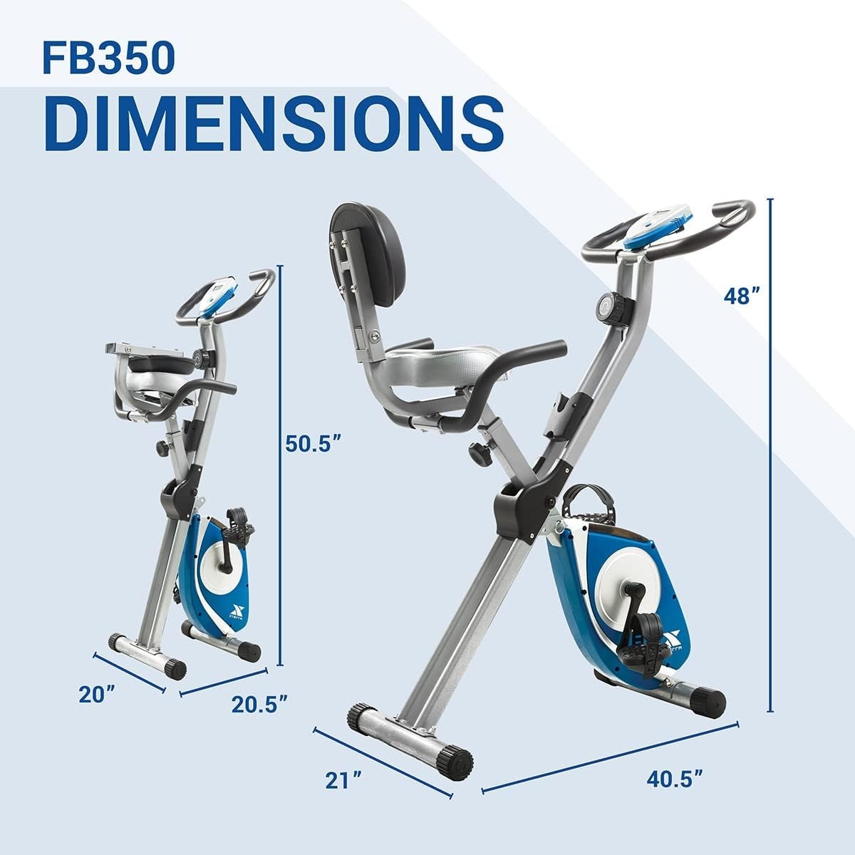 Folding Exercise Bike X - Frame 8 - Level Magnetic Resistance LCD Pulse Sensor - Kwikley